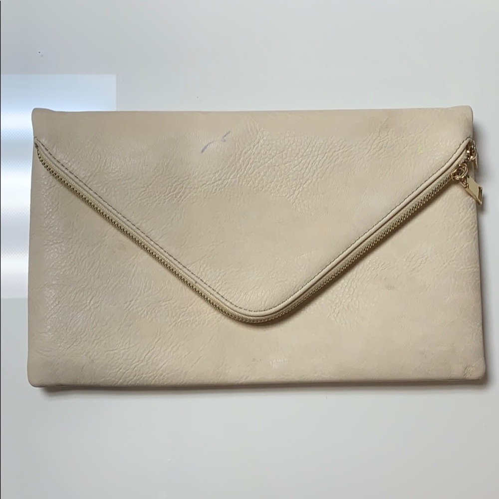 Tan Clutch/Gold Zipper